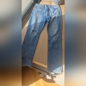 Levi's Stylish High Rise 721 Skinny Distressed Blue Jeans